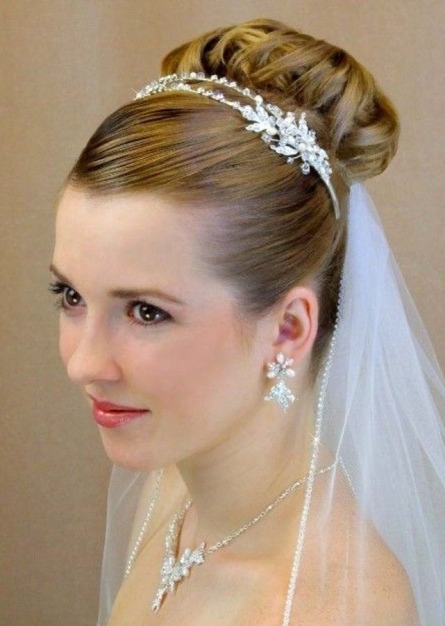 The 15 Best Collection of Wedding Hairstyles for Short Hair with Veil and Tiara