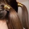 Side Top-Knot Ponytail With Copper Wire Wraps (Photo 2 of 15)